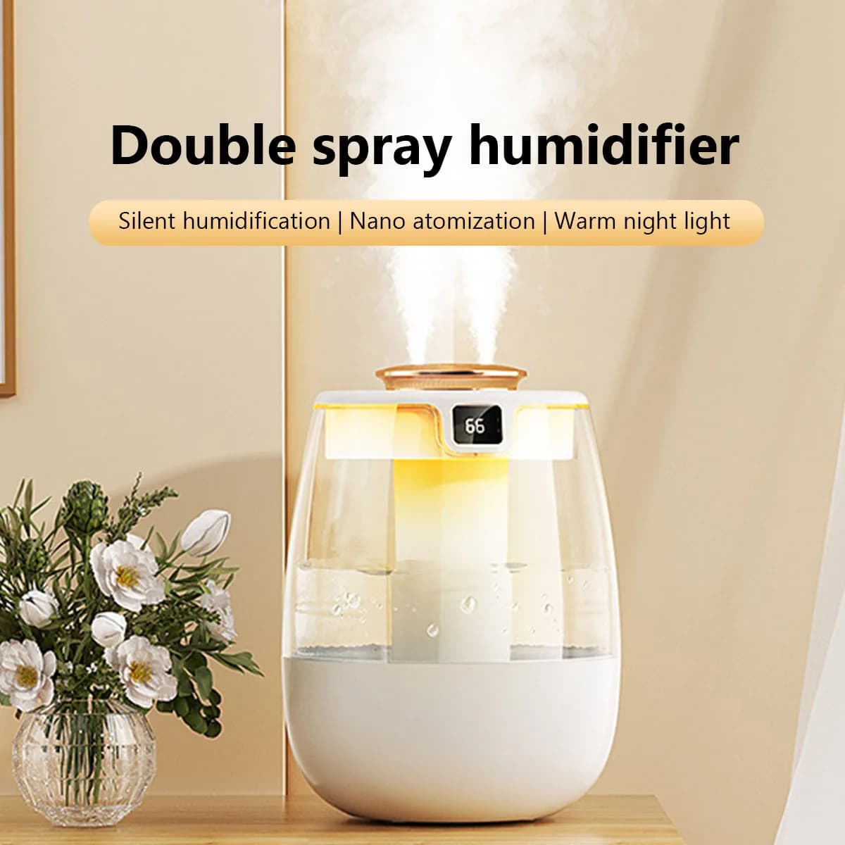 1.3L Air Humidifier Double Spray Port Cool Mist Maker Fragrance Diffuser Home Office Essential Oil Aroma humidificador purifier