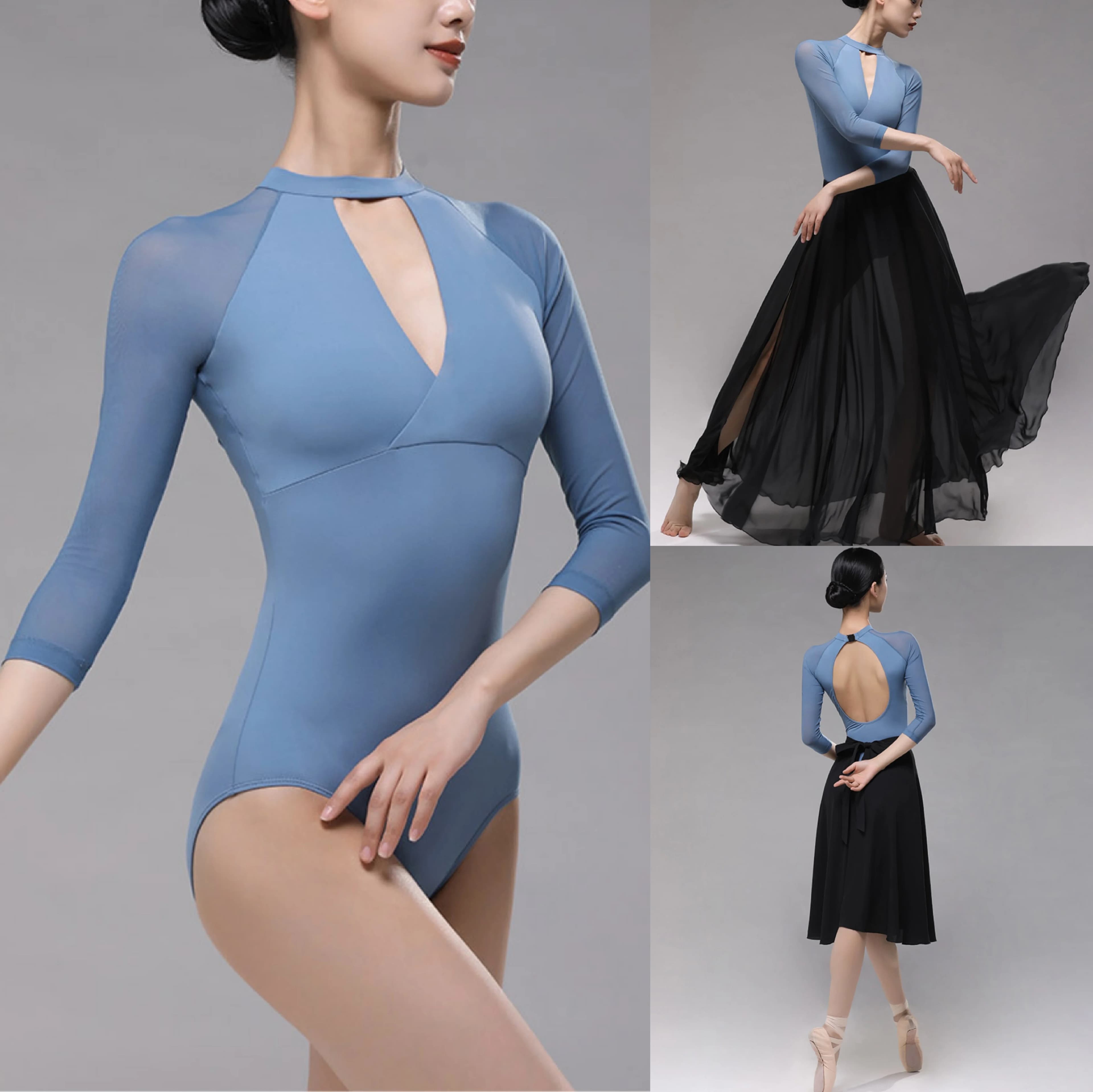 Ballet Dance Leotard Adult High Quality Long Sleeve Practice Dancing Custome Women Elegant Gymnastics Ballet Coverall