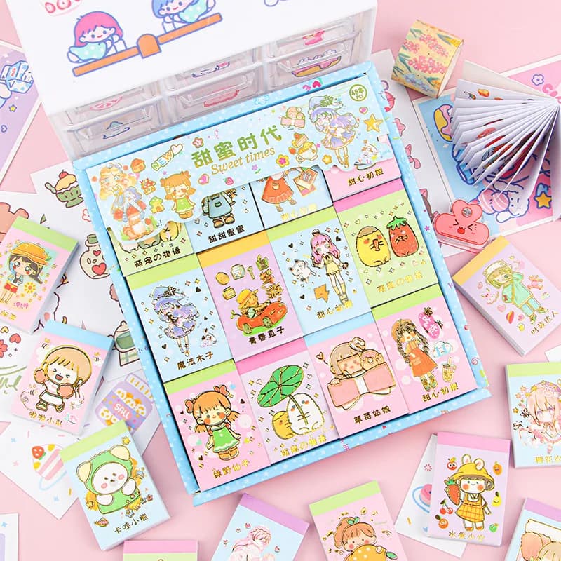 Bean Book Cute Handbook Material Small Pattern Creative Stickers DIY Decorative Stickers Children's Small Gifts Cute Stickers