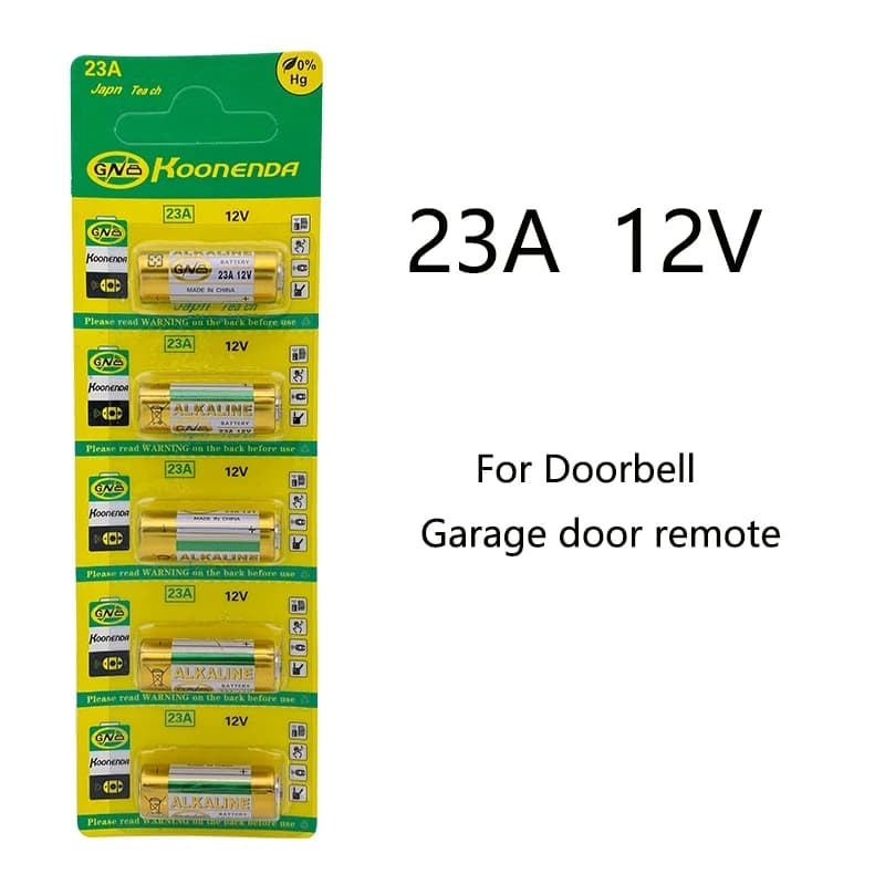 5PCS Dry Cell 12V Alkaline Battery 23A E23A A23 23GA A23S GP23A V23GA MS21 LRV08 For Doorbell,Garage door remote,Roller shutter