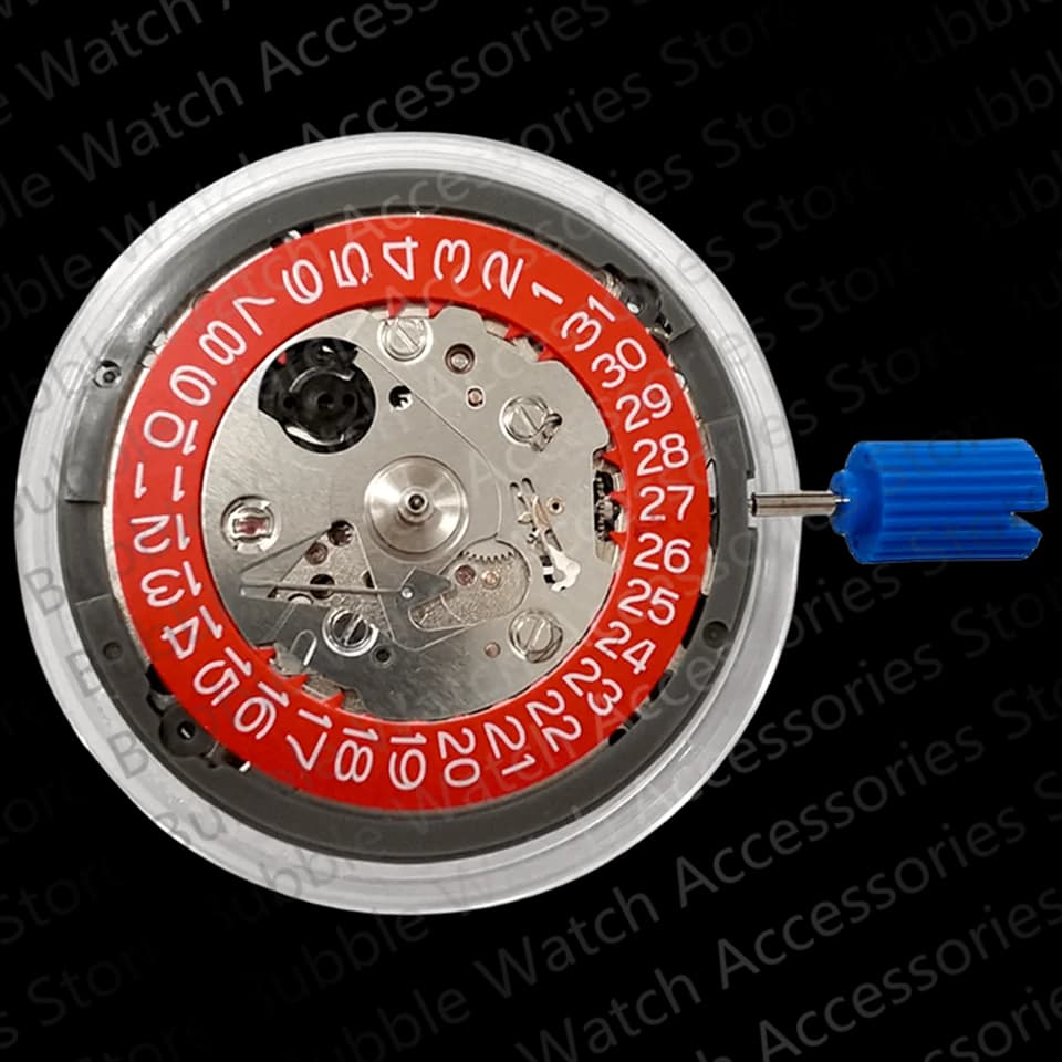 Japan NH35 Automatic Mechanical Movement red white numbers date wheel High Accuracy 24 Jewels Mod Watch Replacement Date at 3:00