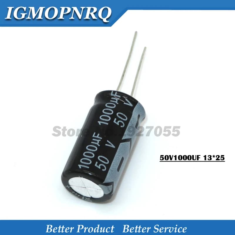 10PCS 50V1000UF 13*25mm 1000UF 50V 13*25 Aluminum electrolytic capacitor new
