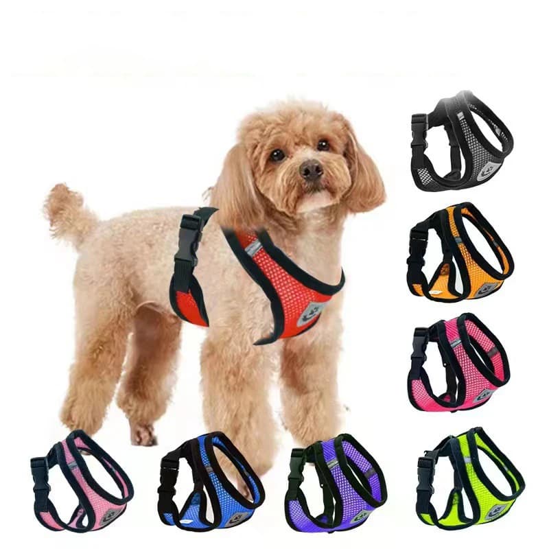 Cat Harness Vest Walking Lead Leash For Puppy dog Collar Polyester Adjustable Mesh Dog Harness For Small Medium Pet Accessories