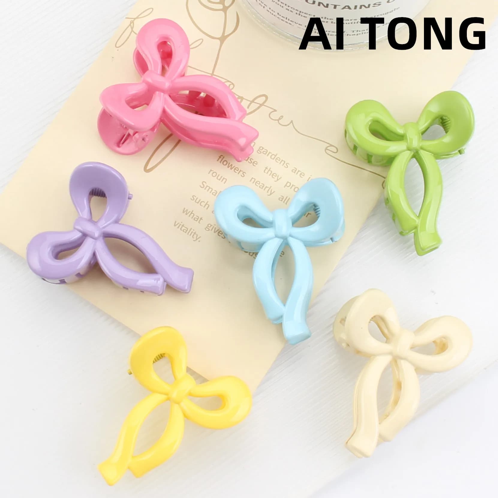 Candy colored bow tie small Grab clip feminine side bangs clip broken hair clip princess head clip hair clip hair accessory