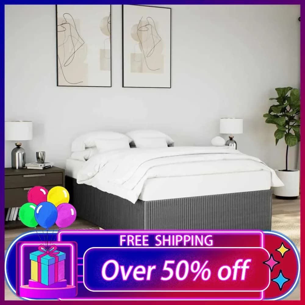 Dark Gray Queen Upholstered Bed Frame,Slatted Mattress Base,Modern Bedroom Bedstead,Product Dimensions 79.9"L x 60.2"W x 18.1"H