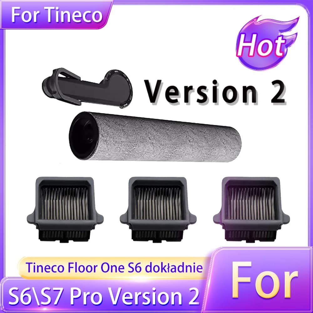 For Tineco Floor One S6 \S7 Pro Version 2\ S7 flash dry Parts Detachable Roller Brush HEPA Filter Vacuum Cleaner Accessories