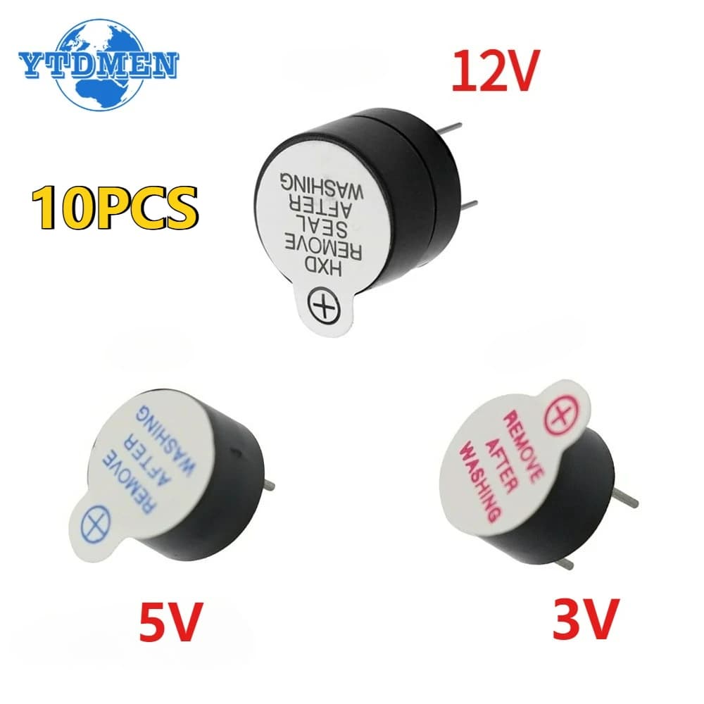 10PCS Mini Active Buzzer 3V 5V 12V 9*5.5mm 12*9.5mm Magnetic Long Continuous Beep Tone Sound Speaker