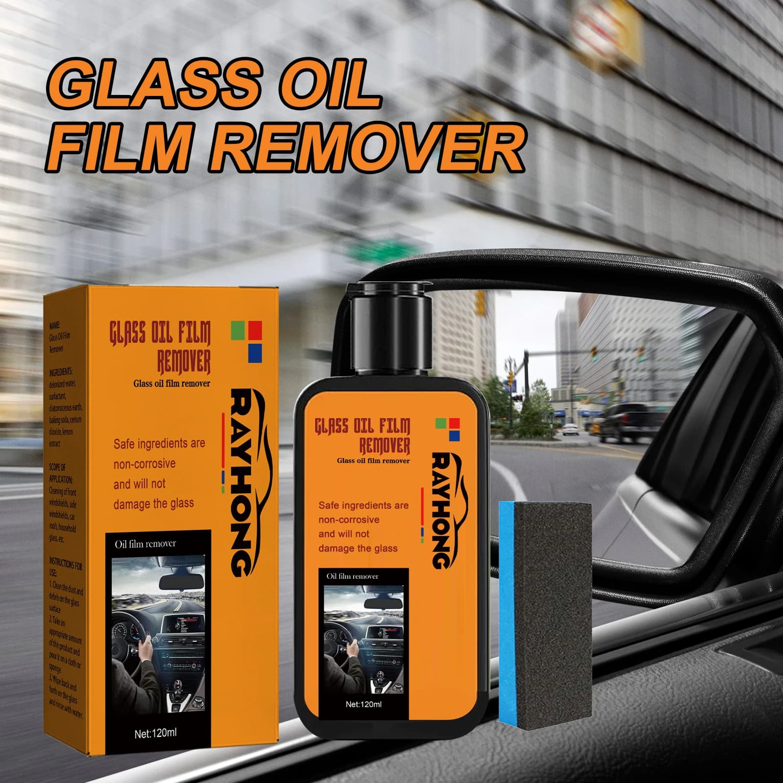 Car Glass Oil Film Remover Glass Polishing Compound Windshield Cleaner Car Glass Polishing Clear Window Auto Detailing