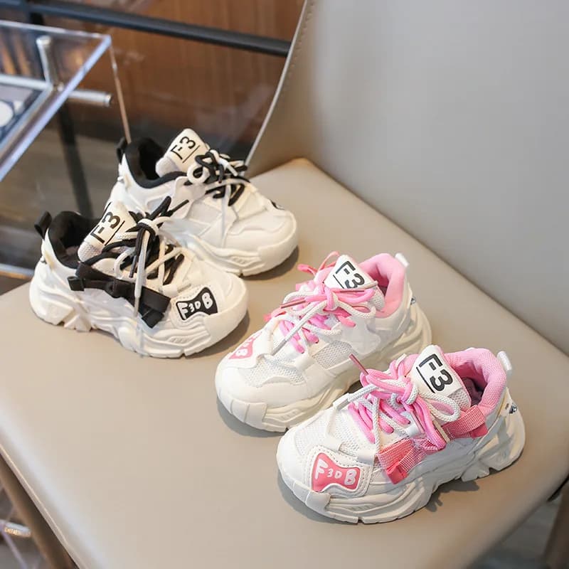 Children Clunky Sneakers Girls Fashion School Shoes Boys Breathable Running Sneakers Baby Soft Anti-slip Shoes