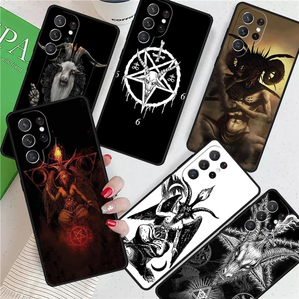 Baphomet Gothic Satan For Samsung Galaxy S24 Ultra S21 S22 S8 S9 S10E Note 10 20 Plus FE S23 Phone case Cover Coque
