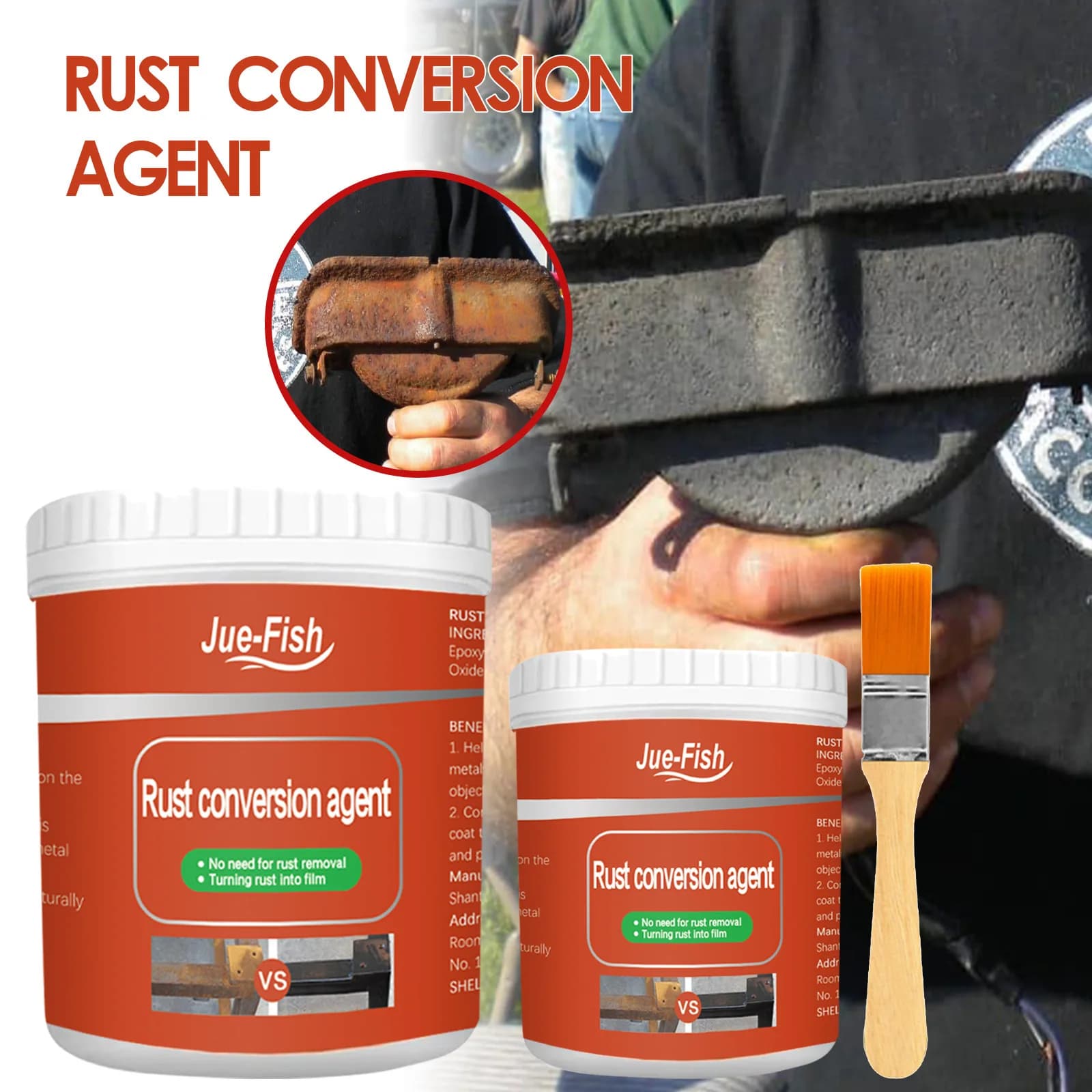 100/300g Metal Rust Remover Waterproof Metal Rust Remover Auto Paint Metal Conversion Agent Rust Removal Converter 