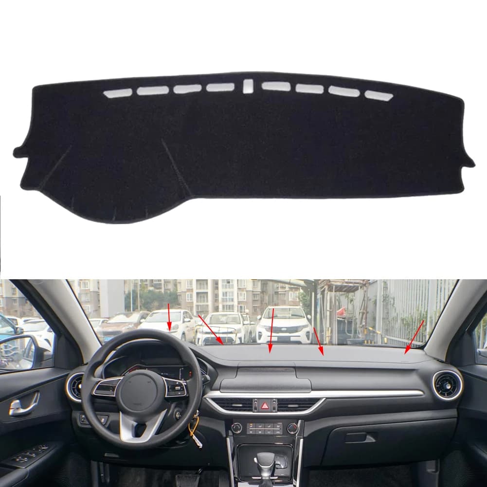 Dashboard Anti-Slip Cover Dash Mat Pad Fit for Kia Forte K3 Cerato 2019 2020 2021 2022 Left Hand Drive Black Polyester
