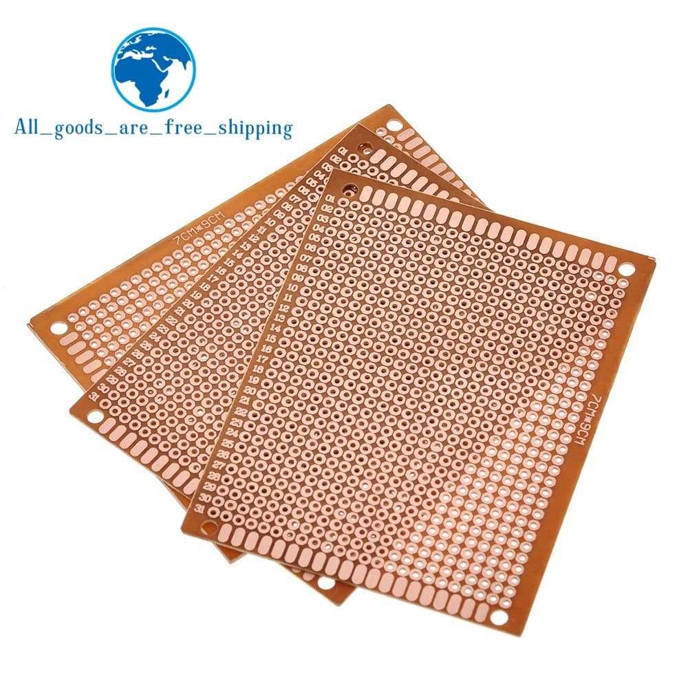 TZT 7x9 7*9cm Single Side Prototype Board Breadboard Universal Board Experimental Bakelite Copper Plate Board Yellow