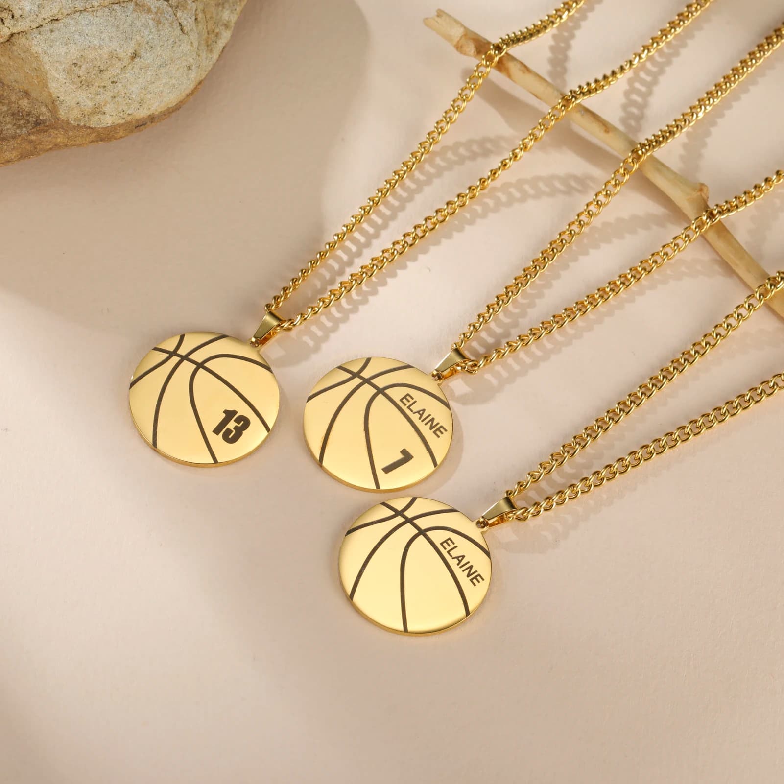 Lemegeton Custom Name Basketball Necklace Men Boy Daddy Stainless Steel Jewelry Personalized Number Pendant Valentine's Day Gift