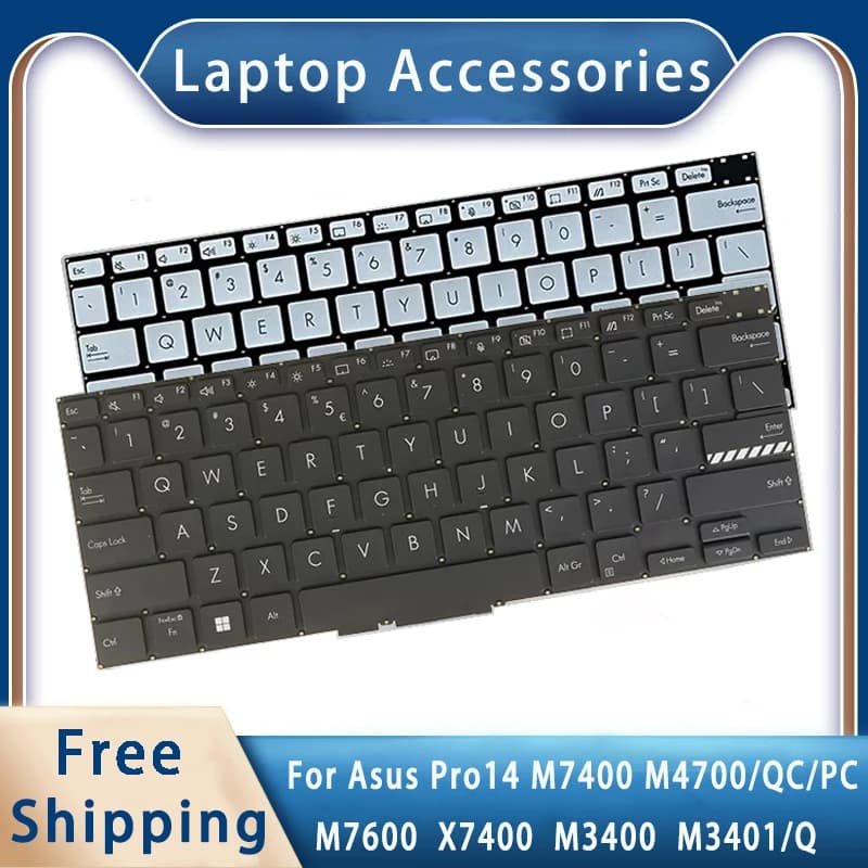 New For Asus Pro14 M7400 M4700/QC/PC M7600 X7400 M3400 M3401/Q;Replacemen Laptop Accessories US Keyboard