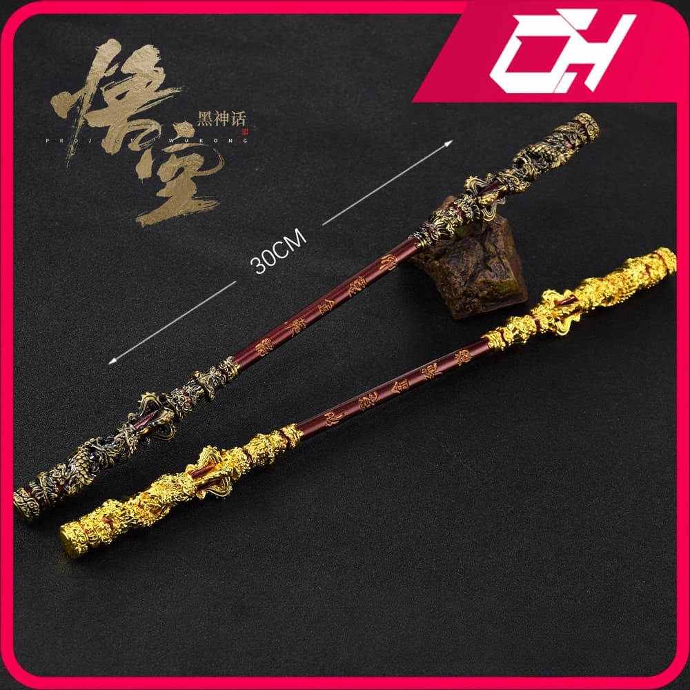 Black Myth: WuKong Sun Wukong Magic Golden Cudgel Game Anime 30cm Metal Swords Katana Weapon Model Ornament Crafts Gifts Toys