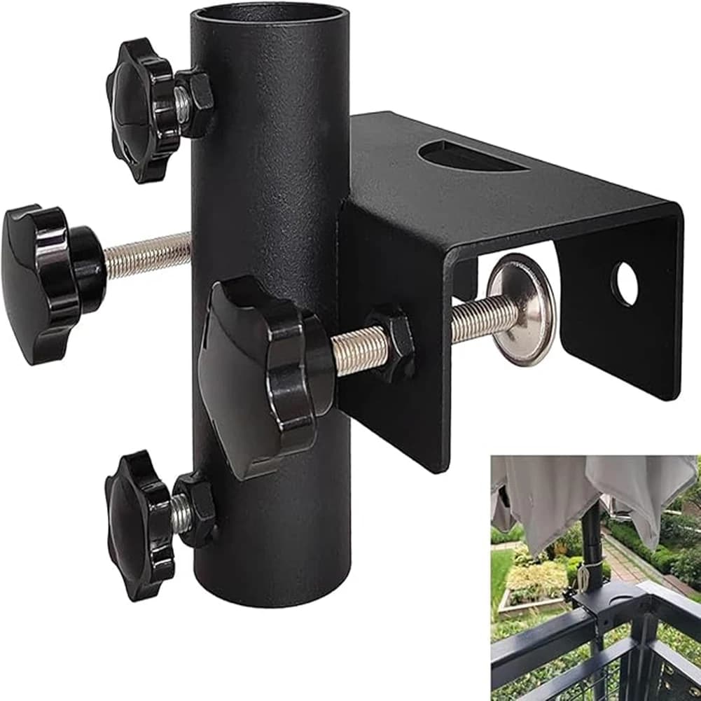 Compact Design Umbrella Holder for Balcony and Garden Featuring a Heavy Duty Clamp for Secure Support and Easy Setup