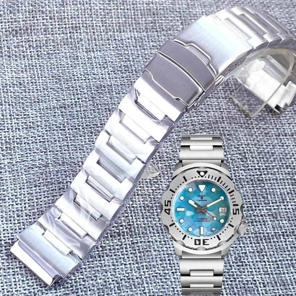 20mm 316L Stainless Steel Watch Strap for Monster Diver Watch Bracelet Wristwatchband Whole Brushed Folding Clasp