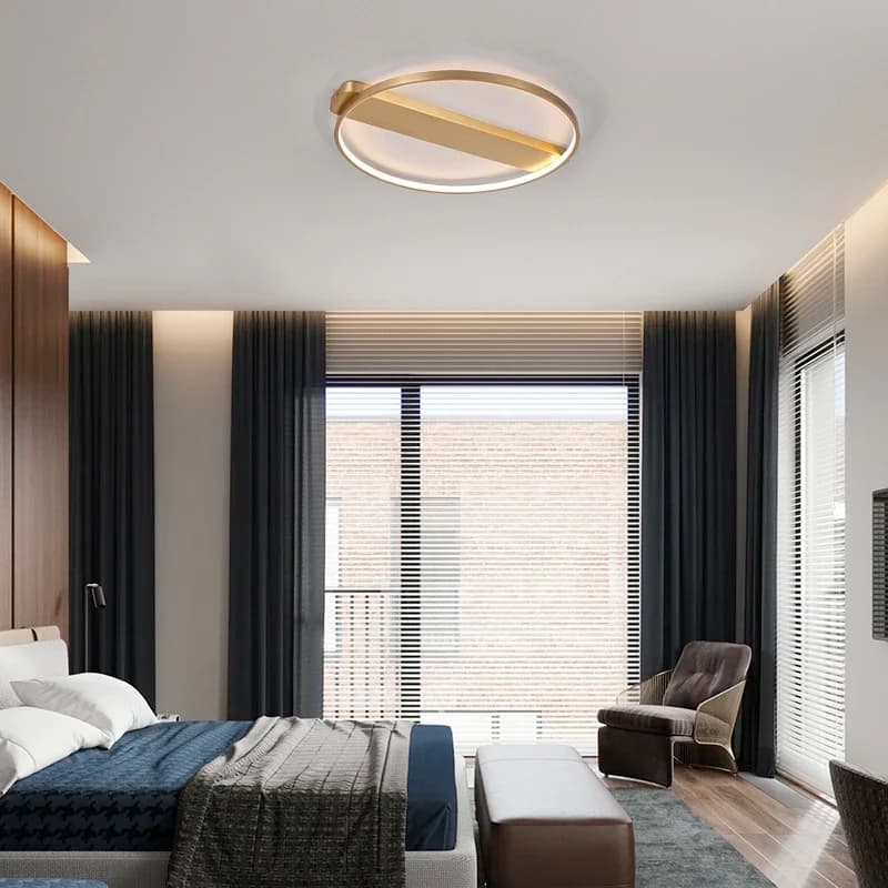 Ultra thin all copper ceiling lamp Nordic modern minimalist creative room bedroom lamp personalized children's room lamp