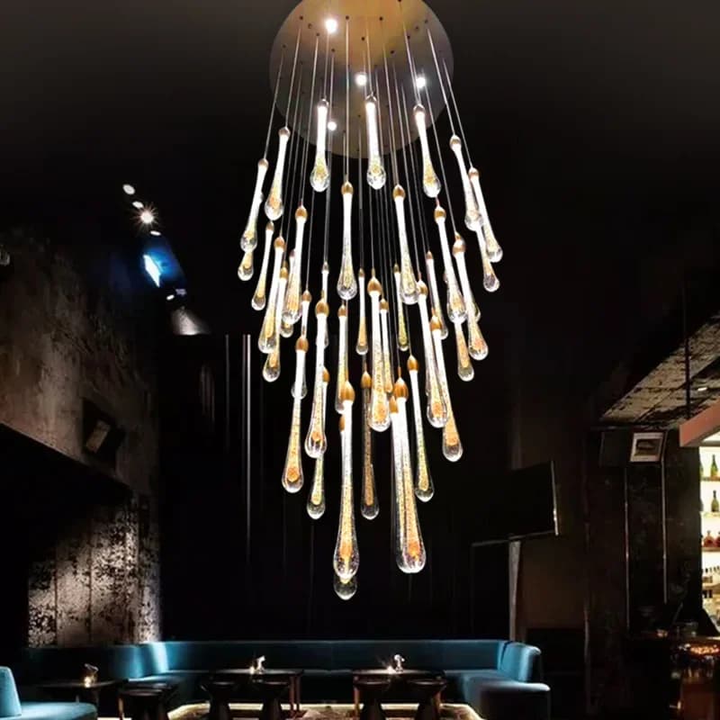 Modern Creative Personality Pendant Light Luxury Water DropShaped Chandelier for Dining Room Large Bedroom Indoor Decor Lampara
