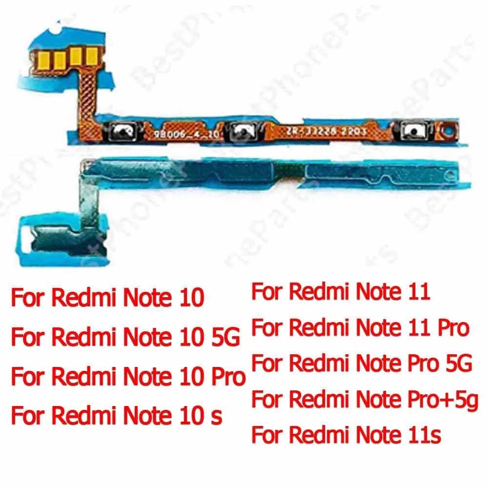 For Xiaomi Redmi Note 10 10S 11 Pro 5G 11S Side Button Repair Power On Off Replacement Volume New Switch Mute Flex Cable