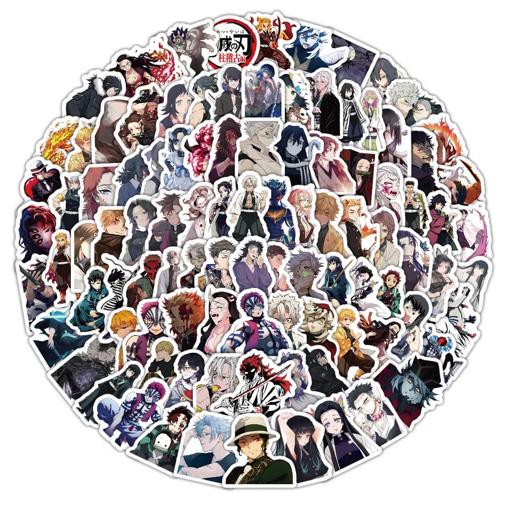 103PCS New Styles Anime Demon Slayer Graffiti Stickers for Bicycle Hand Account Pencil Case Decals