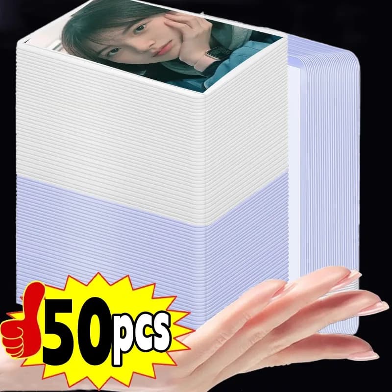 5/10/20/30/50Pcs Transparent Korean Kpop Card Sleeve with Protective Film Clear Card Holder Idol Photo Game Card Toploader Cover