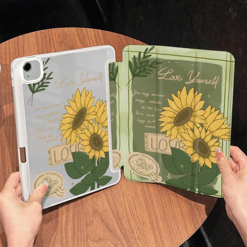 Smart Cover for IPad Air 6 Case IPad 10th Generation Case 2022 Air6 5 410.9 Pro 11 2nd 3rd 4th IPad 10.2 7th 9th 8th Sunflower