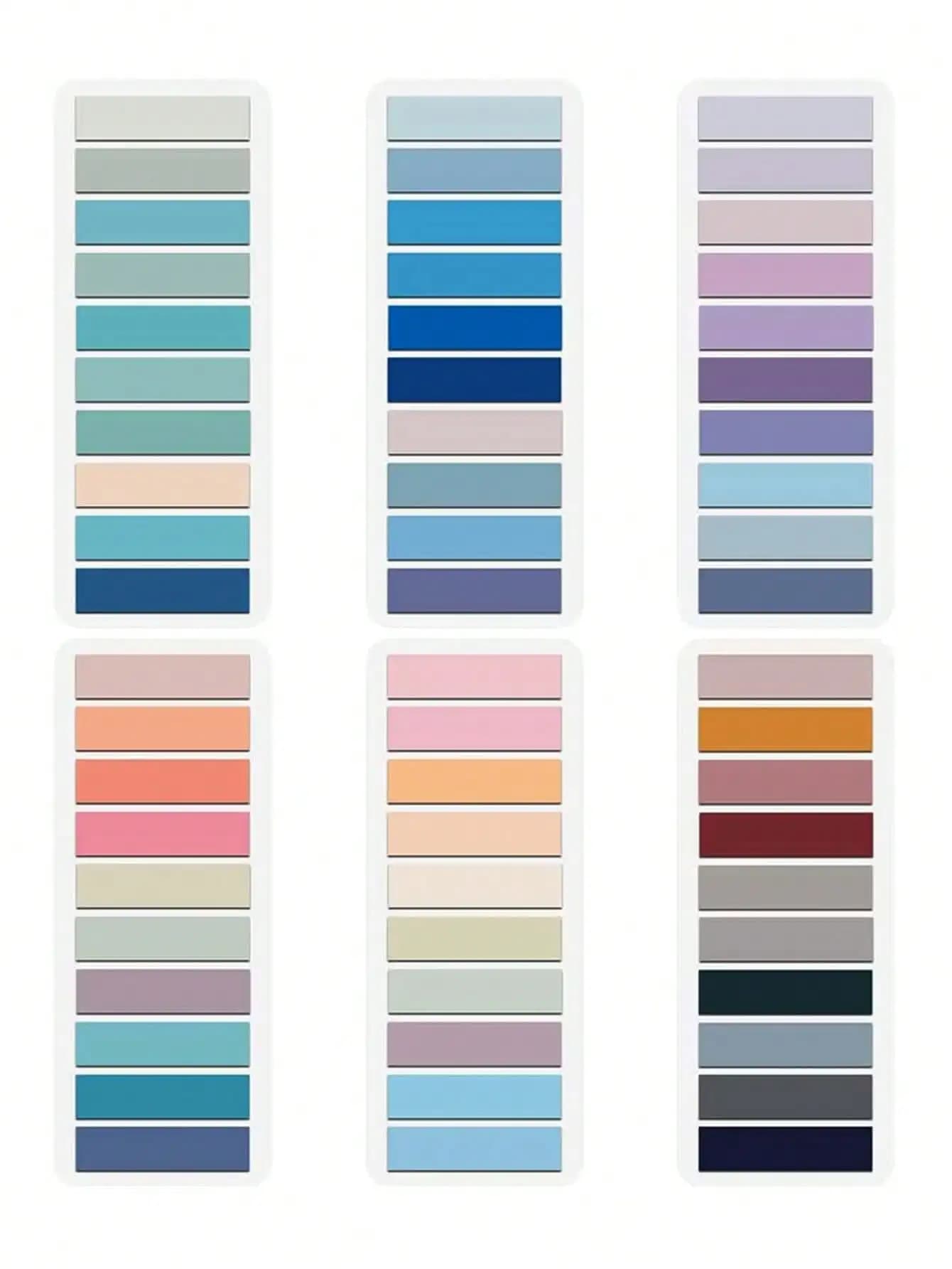 6pcs Mixed Color Sticky Index Tab, Simple Multi-purpose Index Tab For Page Marking Classify File