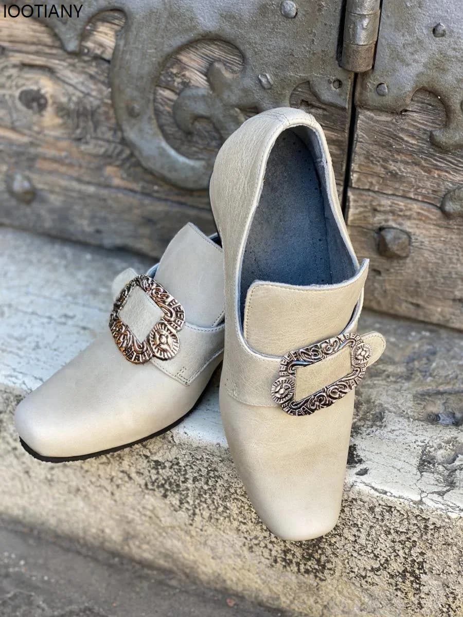 Medieval Renaissance Noble Cosplay Frock Shoes Vintage 18th Century High Heels For Unisex Halloween Fancy Theme Party Shoes New