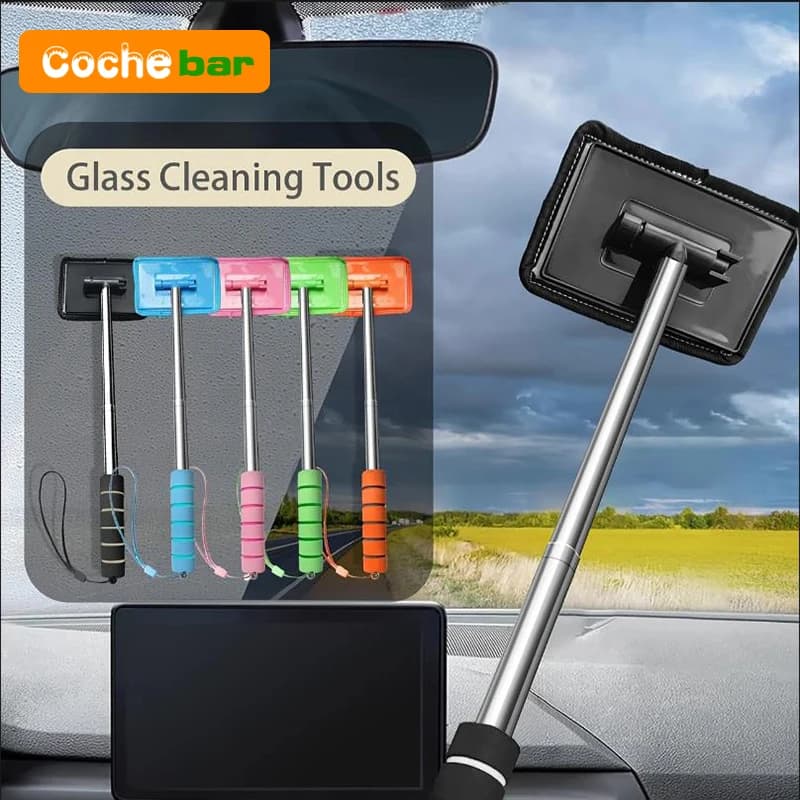 Automobile Windshield Water Scraping Telescopic Automobile Glass Wiper Auto Cleaning Tools Window Cleaning Brush Cleaning Cloth