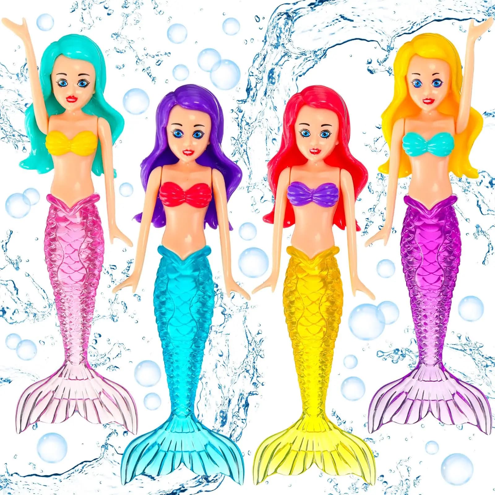 Nice Mermaid Dive Toys Mermaid Bath Toys Colorful Mermaid Pool Toys Swimming Pool Games for Toddlers Boys Girls Teens Adults