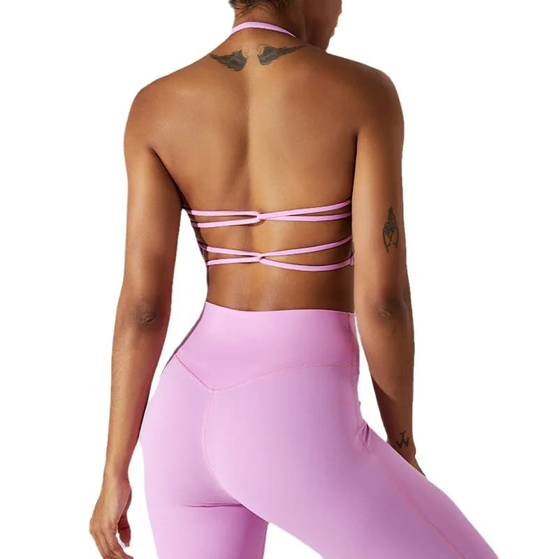 YJ-New Sexy Halter Sports Vest Women's Yoga Bra Quick-Drying Beauty Back Running Workout Underwear Yoga Clothes