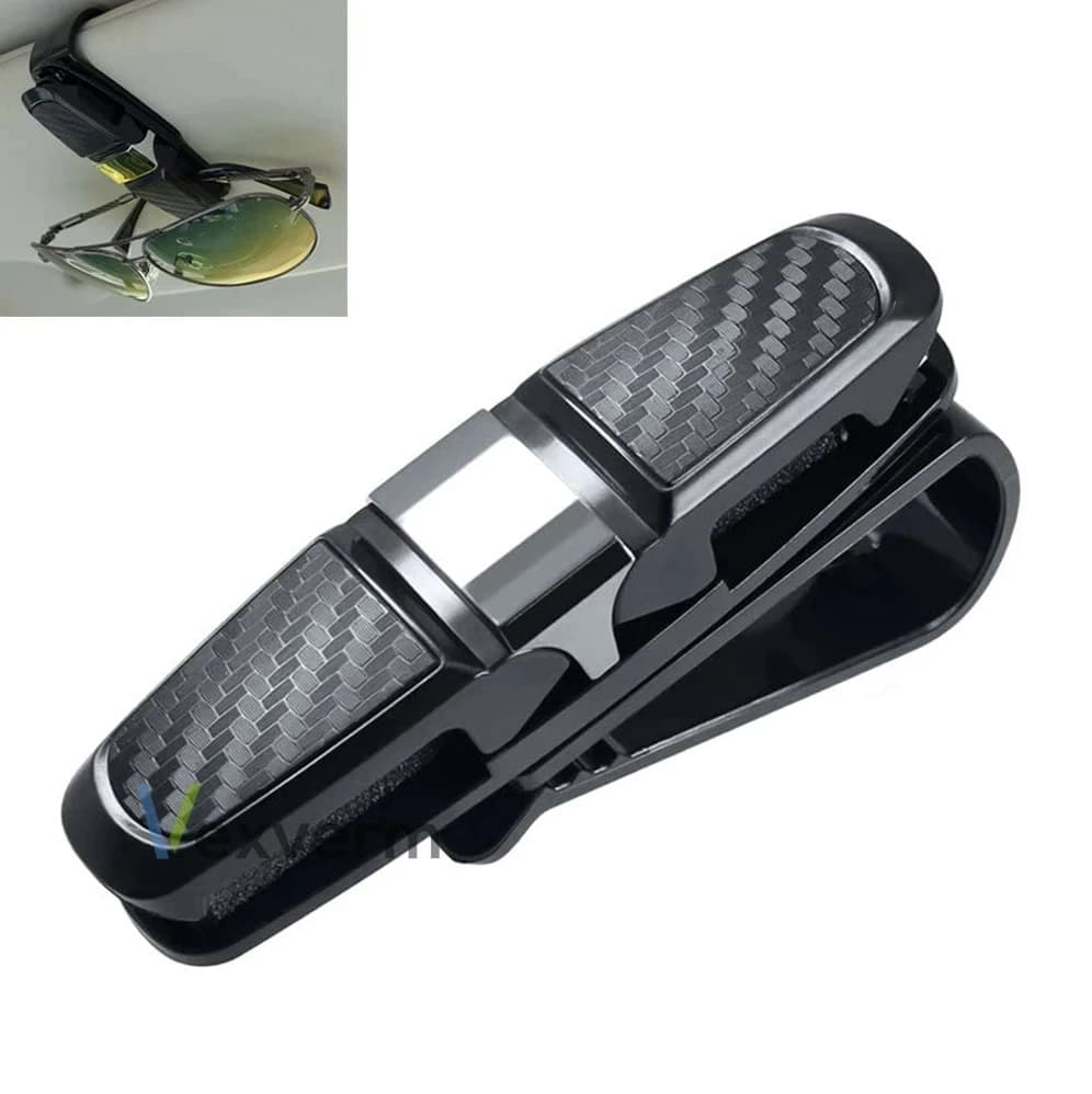 1pcs Car Glasses Holder Portable Eyeglasses Sunglasses Case Ticket Card Clamp Car Sun Visor Clip ABS Auto Accessories
