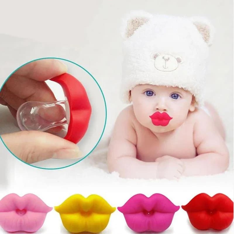 Kiss Lips Mustache Pacifier for Babies Funny Silicone Soother with Orthodontic Nipples Perfect for Toddler Feeding and Comfort
