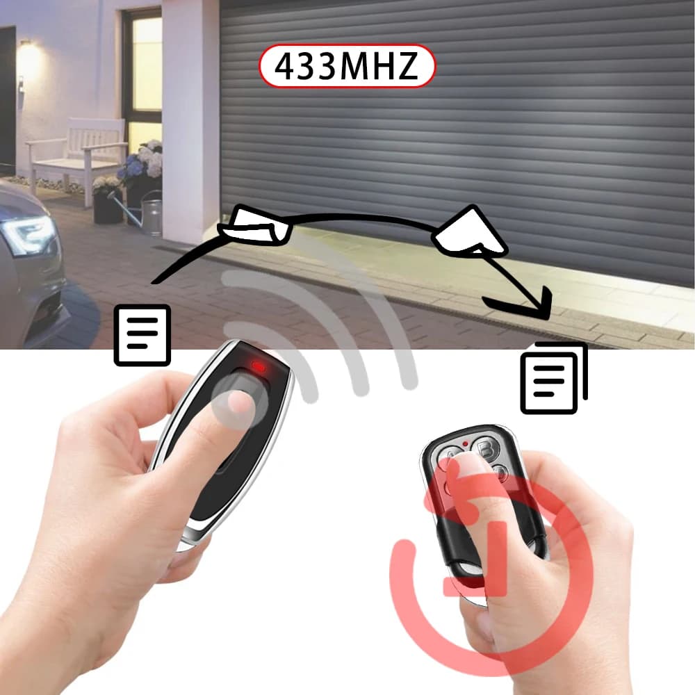 Metal Button Copy Clone Remote Control Transmitter RF 433mhz Garage Wireless Remote Control Car Garage Door Water Pump Universal