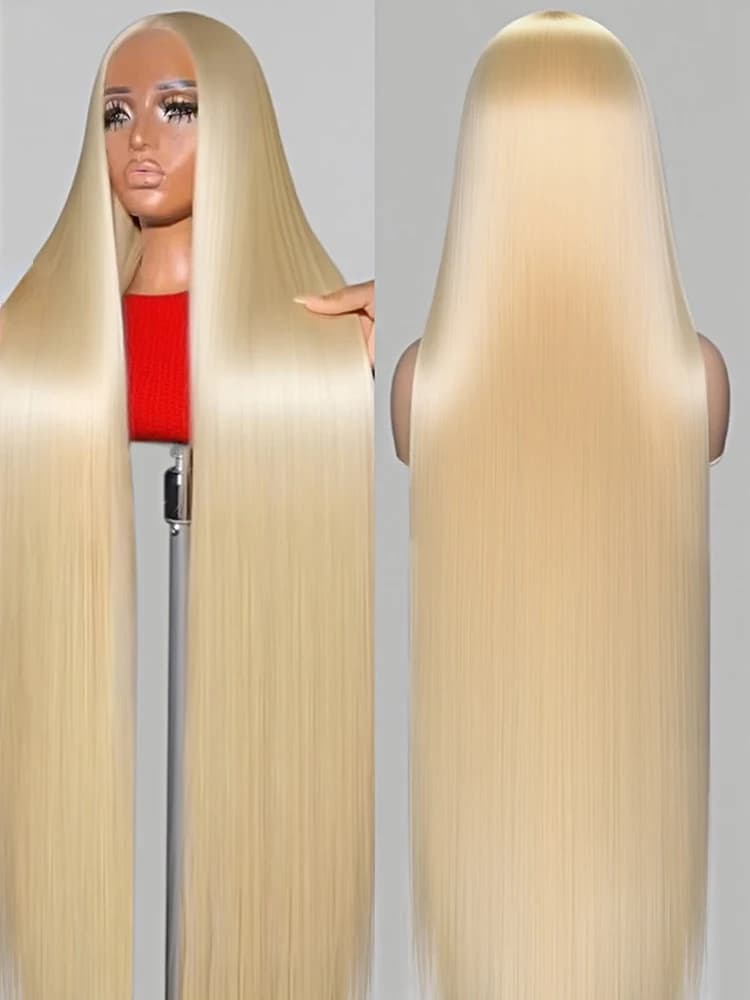 613 Honey Blonde Colored Lace Front Human Hair Wigs 40 Inch Brazilian Remy Bone Straight 13x4 Frontal Wig For Women 250 Density