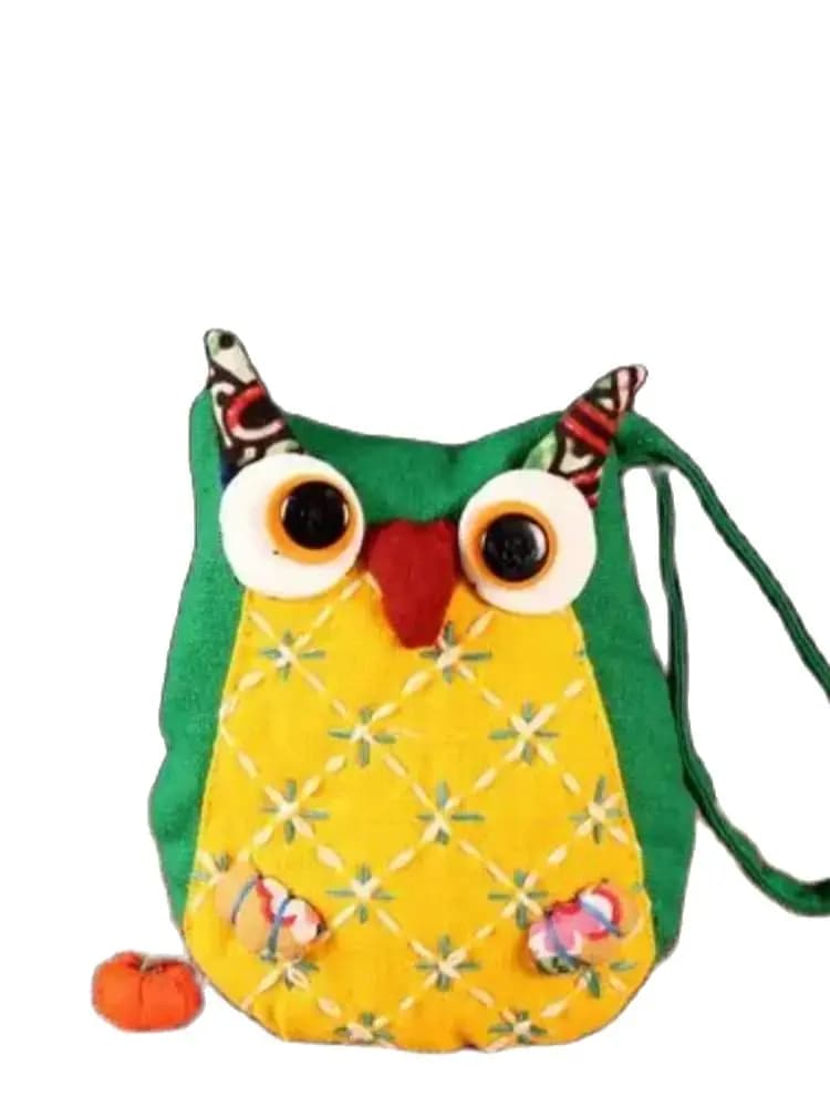 10pcs/lot chinese style woman casual cartoon owl coin wallet girl cute owl purse mini coin wallet
