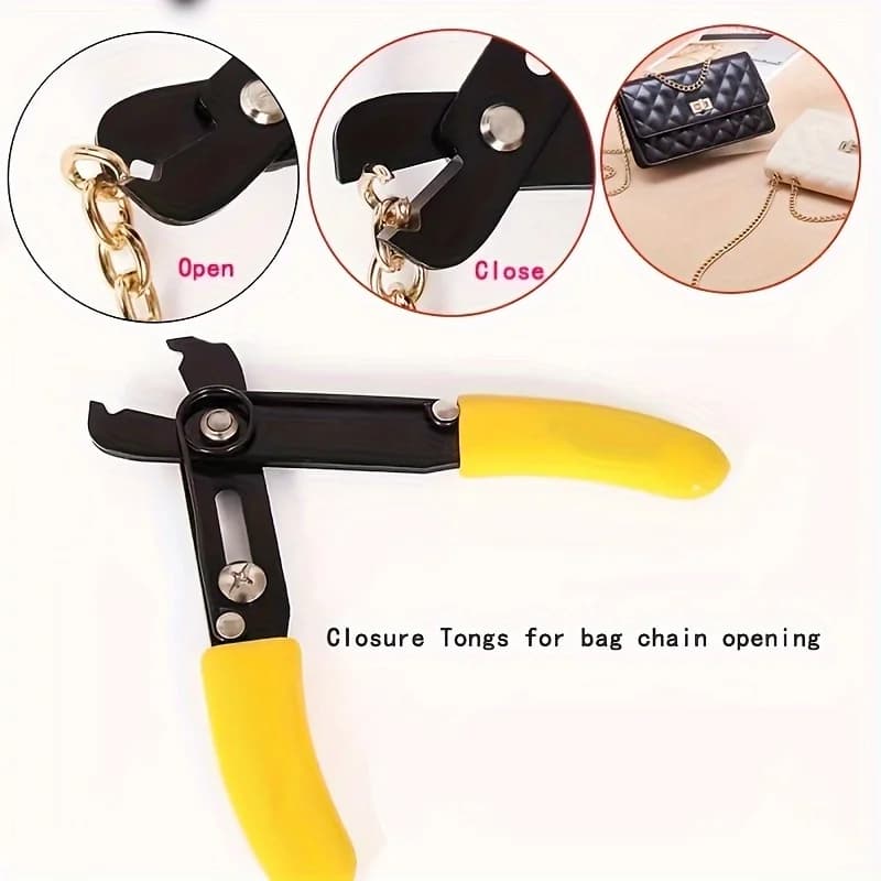 Jewelry Chain Clamp Pliers - Riveting Tool, DIY Chain Cutter & Opener, Adjustable Toothless Pliers for Jewelry Making