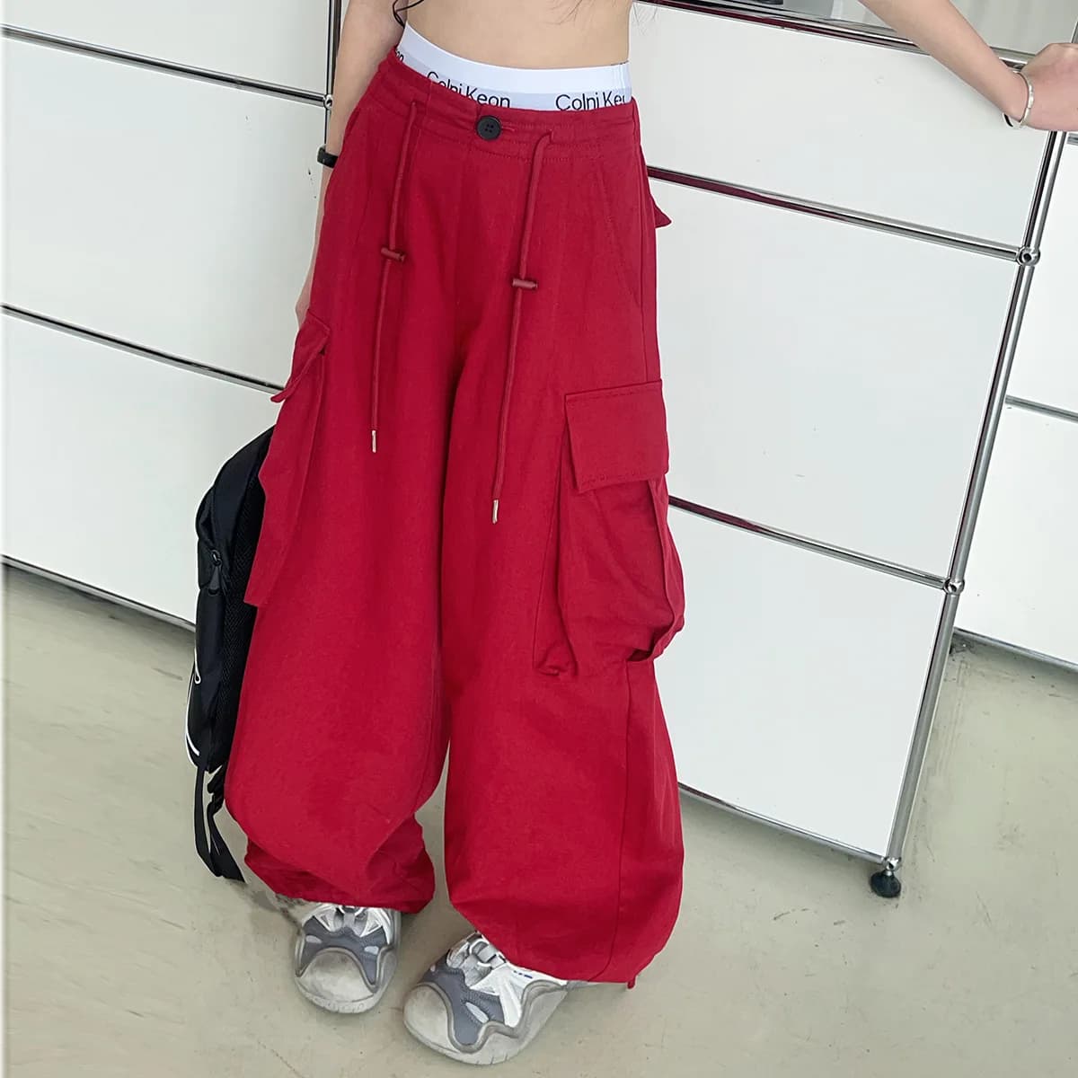 Girls Pants 2024 Summer New Childrens Clothes Girls Baby American Style Loose Wide-leg Cargo Pants Casual Simple Daily