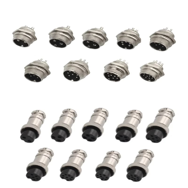 1Set GX16 2/3/4/5/6/7/8/9 Pin Male & Female 16mm ibuw Metal Circular Aviation Connector Socket Plug 2PIN 3PIN 4PIN 5PIN 6PIN BXV