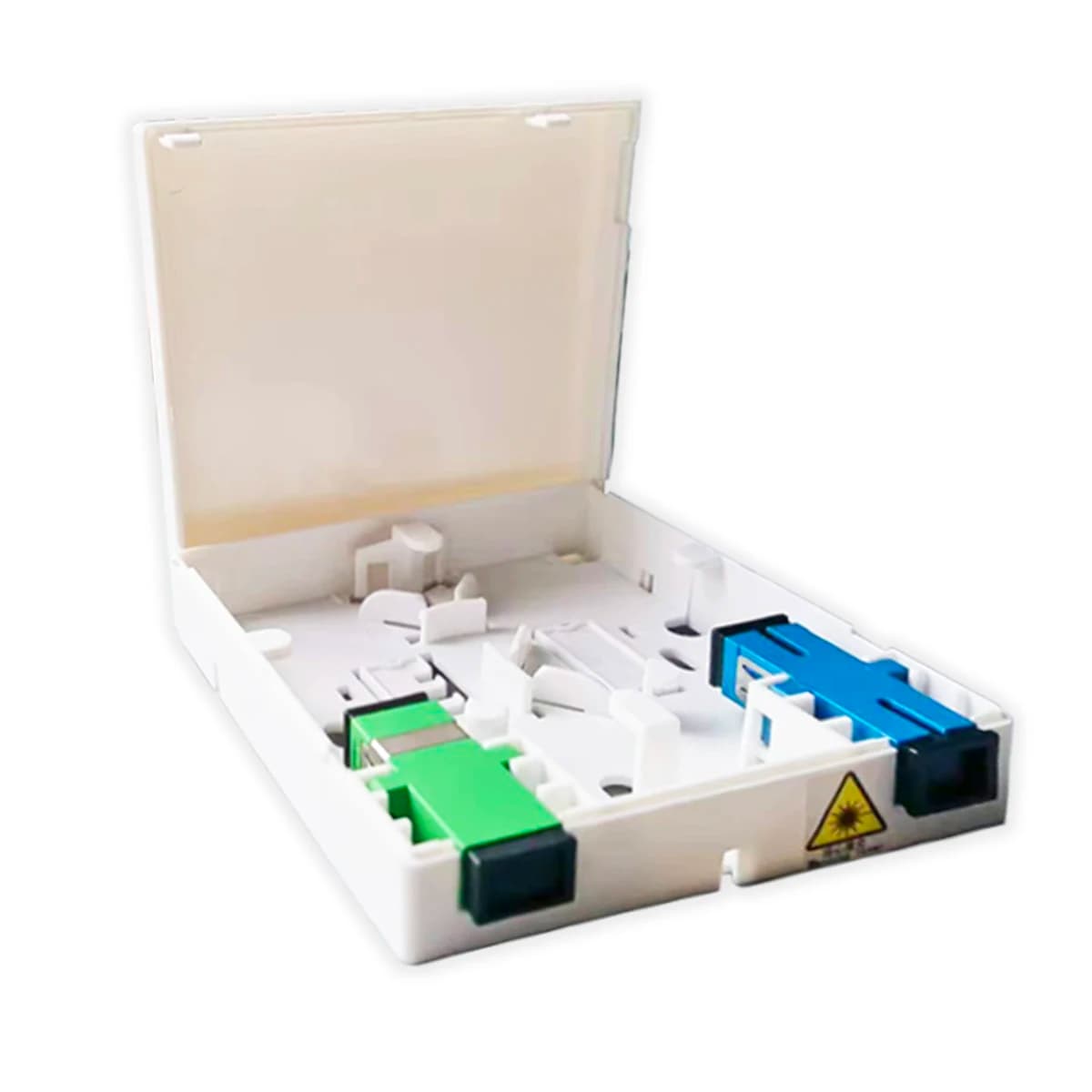 2 port terminal Box 86-type ABS Optical Terminal Junction Box white plastic fiber optic splice box with adapters