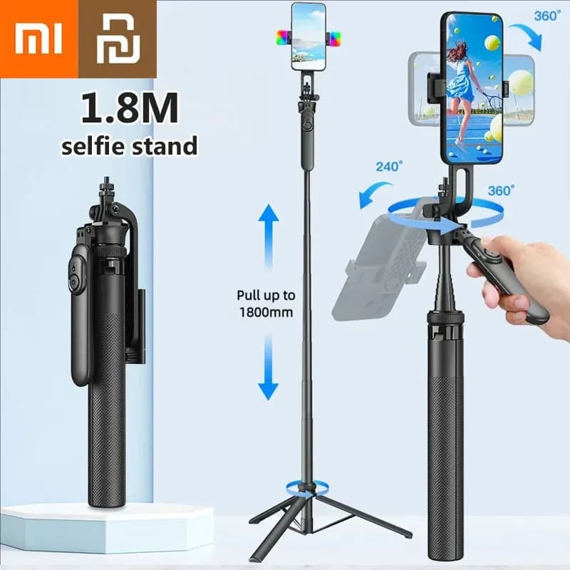 Xiaomi Youpin Bluetooth Selfie Stick Foldable Wireless Tripod Bluetooth Selfie Rod Rotating Tripod Live Photograph For Iphone