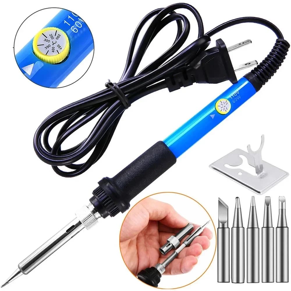 Repair Tool 60W Adjustable Temperature Electric Soldering Iron Welding Iron Rework Station Heat Pen Tips DIY