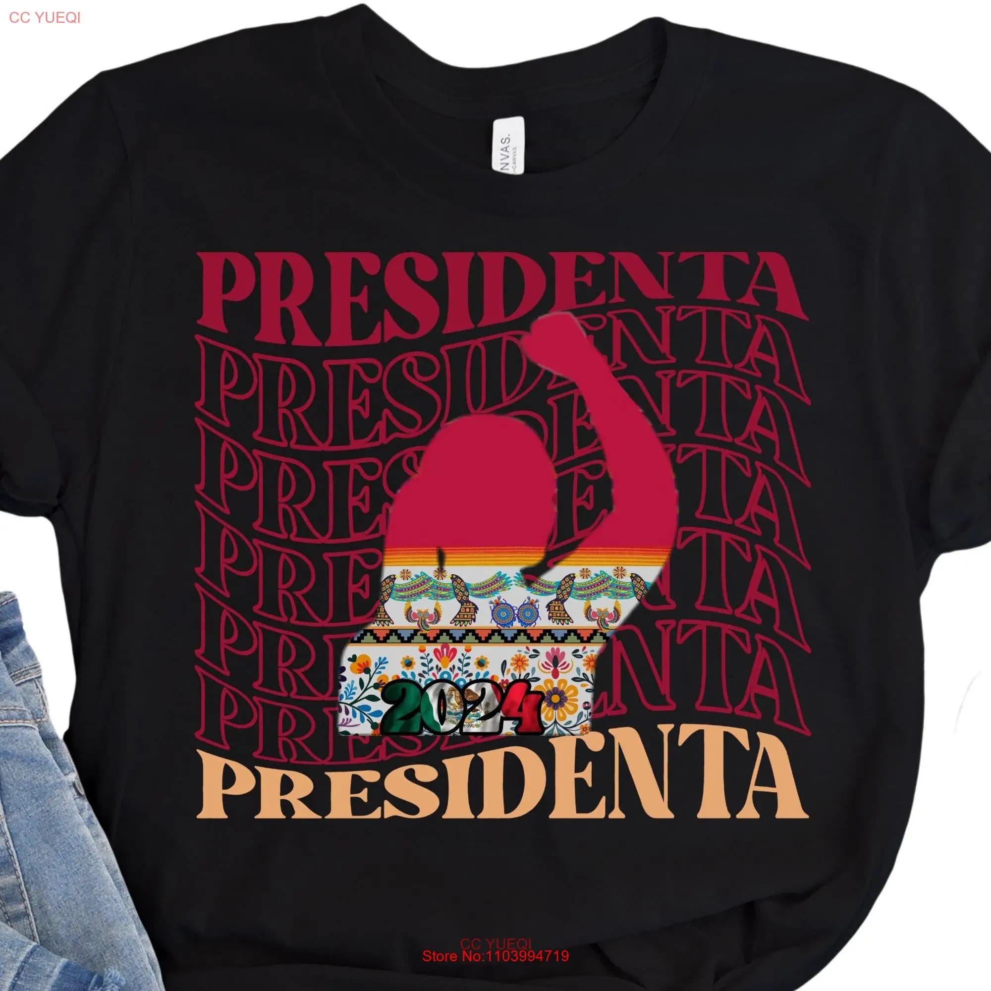 Claudia Sheinbaum T shirt Mexican shirts AMLOVER President of Mexico 2024 Woman long or short sleeves