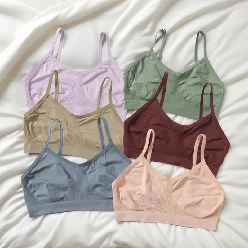 Women Push Up Tube Tops Seamless Sport Bras No-pads Soft Crop Top Female Non-wired Underwear Solid Color Intimates Sexy Lingerie