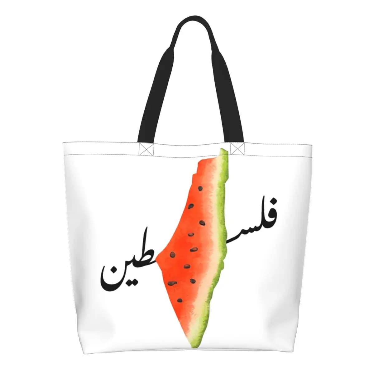 Casual Man Woman This Is Not A Watermelon Grocery Bags Large Capacity Merch Parody Magritte Watermelon Shoulder Bag
