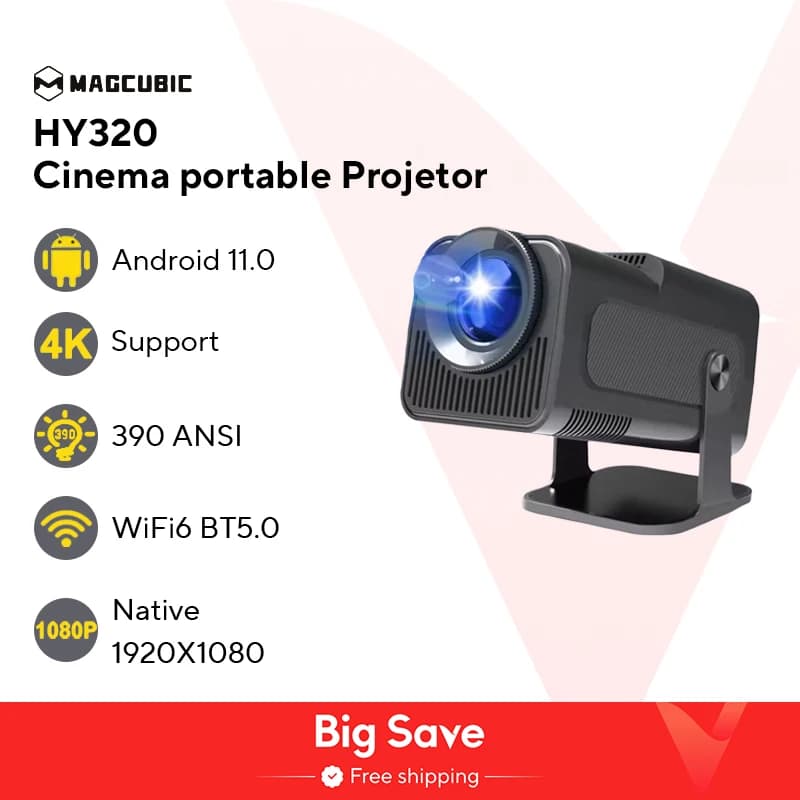 Magcubic 4K Android 11 Projector Native 1080P 390ANSI HY320 Dual Wifi6 BT5.0 1920*1080P Cinema portable Projetor upgrated HY300