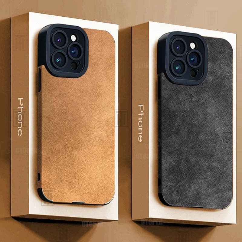 Advanced Business Suede Anti-slip Phone Case For iPhone 16 15 14 13 12 11 Pro Max 16 Plus Lens Full Protection Shockproof Cover