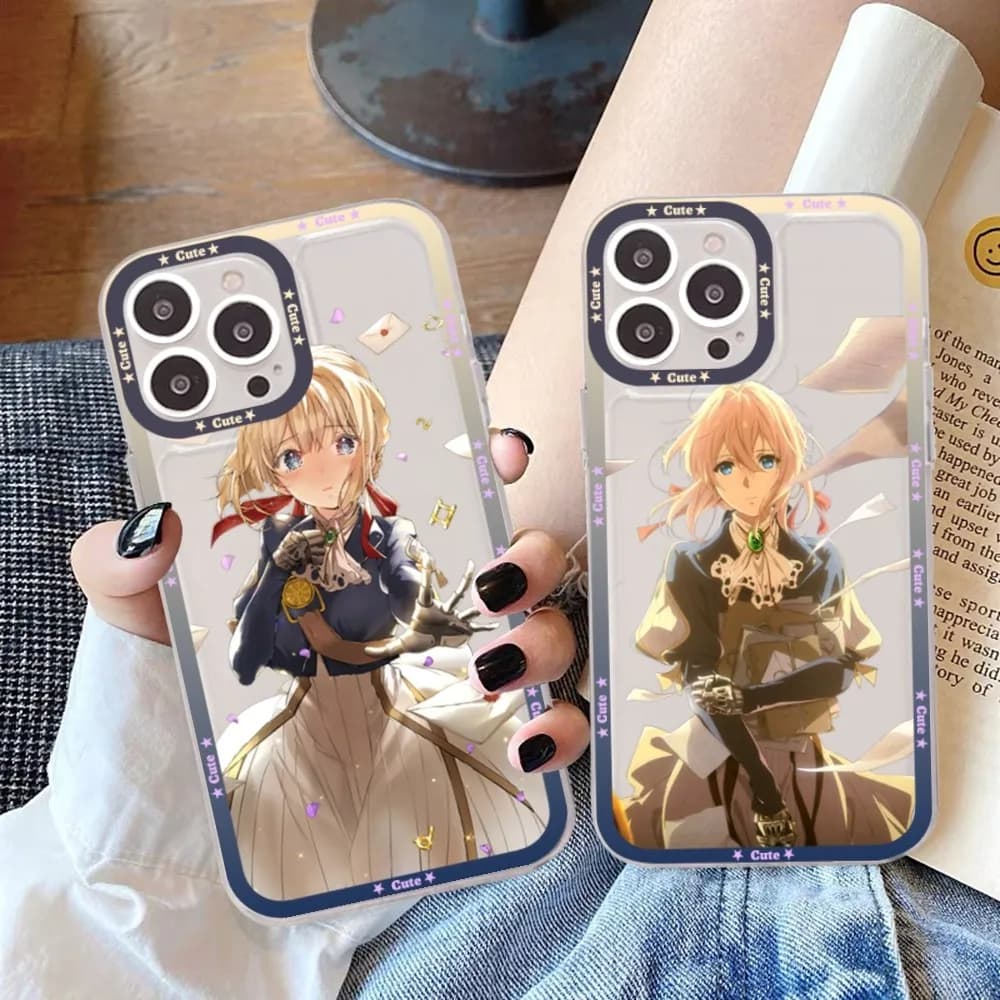 Violet Evergarden Phone Case For iPhone 15 13 14 Pro Max XS XR 12 11 Pro 13 Mini Soft Clear Back Cover